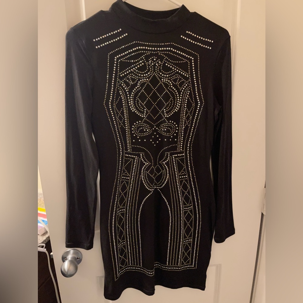 Black bedazzled dress
